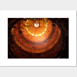 Rustic glowing retro vintage Steampunk Dome Posters and Art